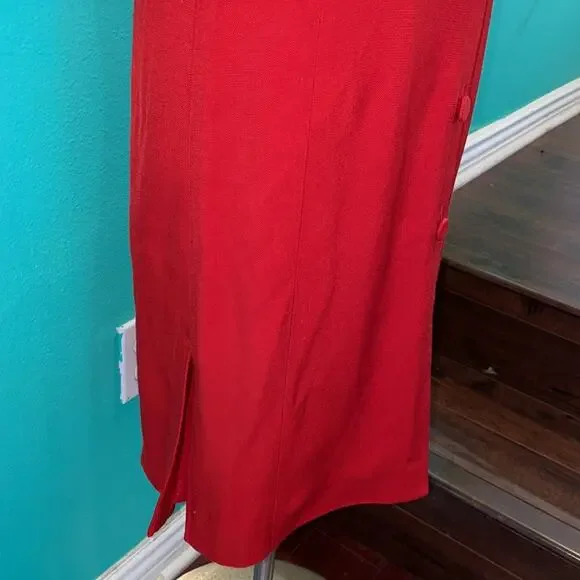 Theory Red Liquid Twill Midi Dress - Picture 7 of 10